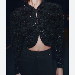 Zara Black Sequin Jacket